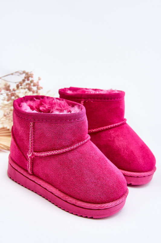 Gefütterte rosa Slip-on-Schneestiefel