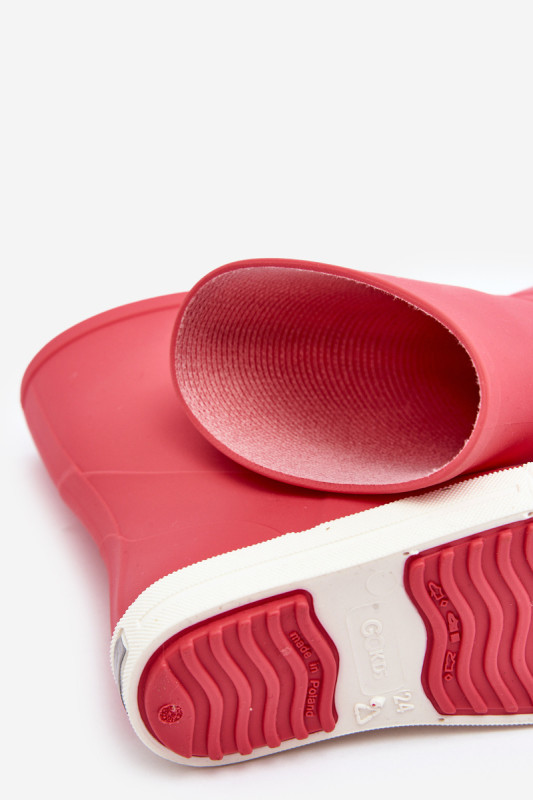 Rosa Gummistiefel mit Plateausohle