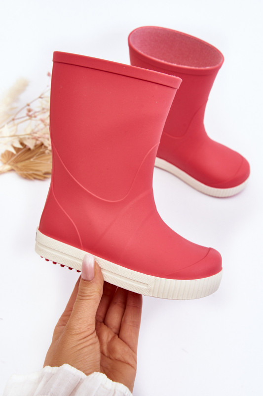 Rosa Gummistiefel mit Plateausohle