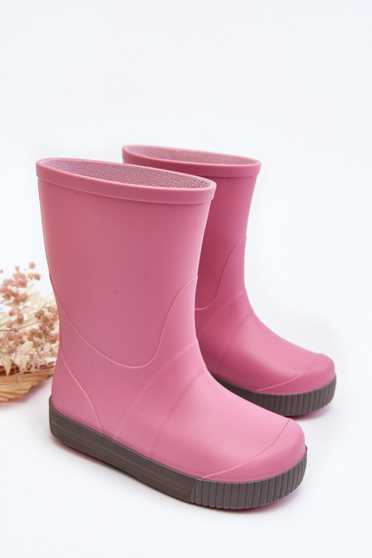 Rosa Gummistiefel mit Plateausohle