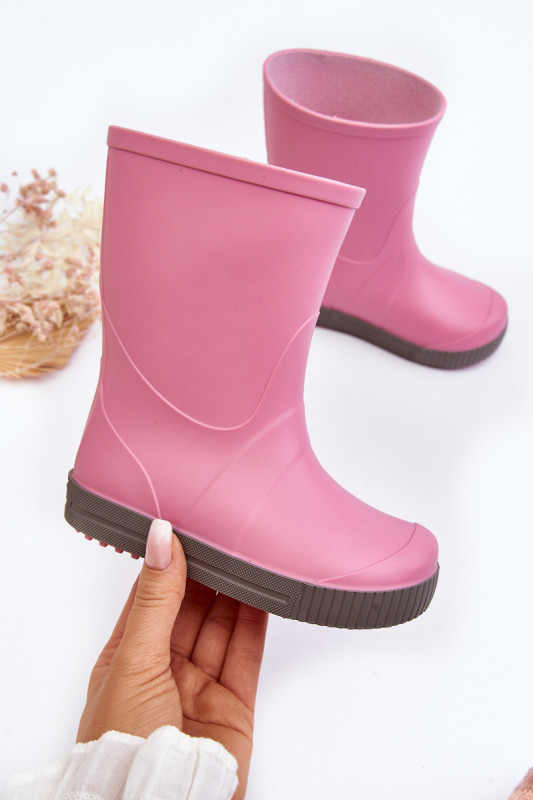 Rosa Gummistiefel mit Plateausohle