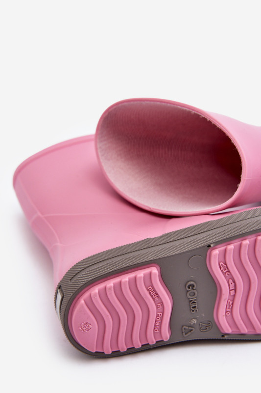 Rosa Gummistiefel mit Plateausohle