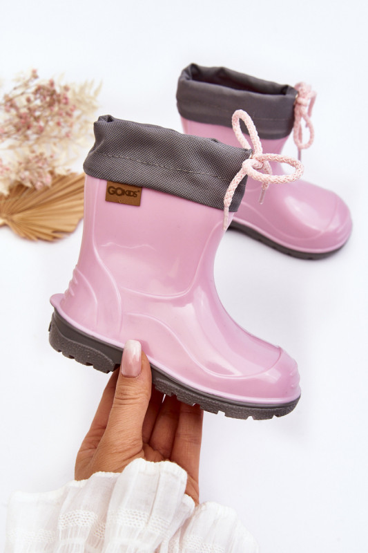 Rosa Gummistiefel mit Plateau