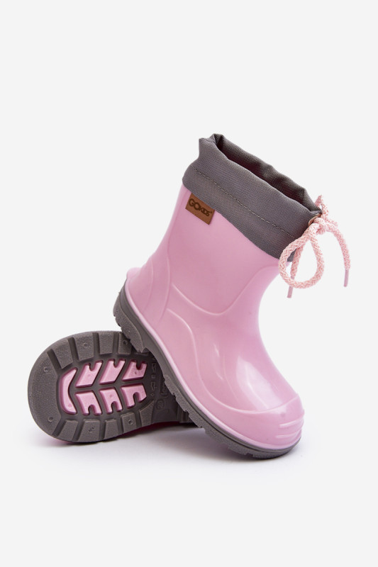 Rosa Gummistiefel mit Plateau