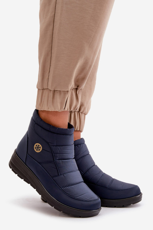 Gefütterte blaue Schneestiefel mit Plateau