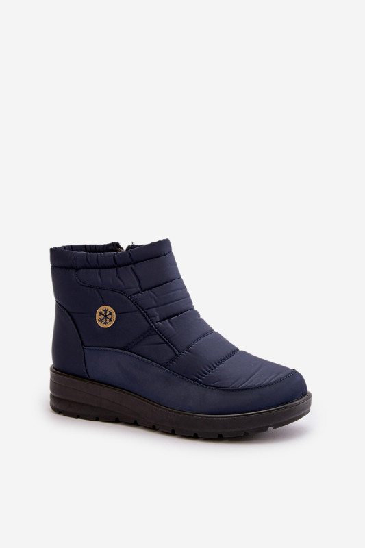 Gefütterte blaue Schneestiefel mit Plateau