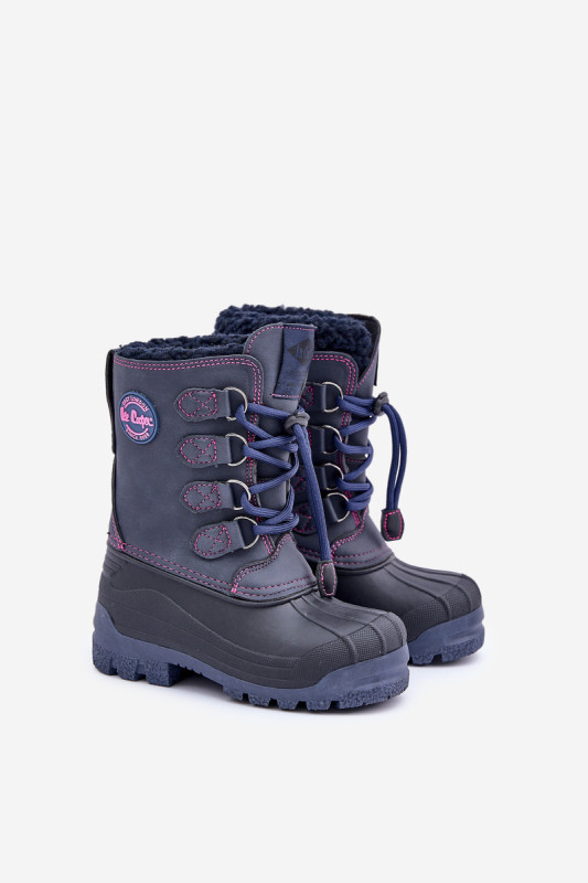 Hohe warme Schneestiefel mit Kordelzug, blau