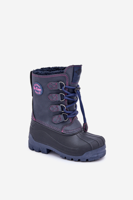 Hohe warme Schneestiefel mit Kordelzug, blau