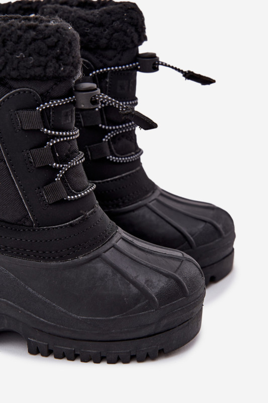 Gefütterte Schneestiefel mit Reißverschluss schwarz