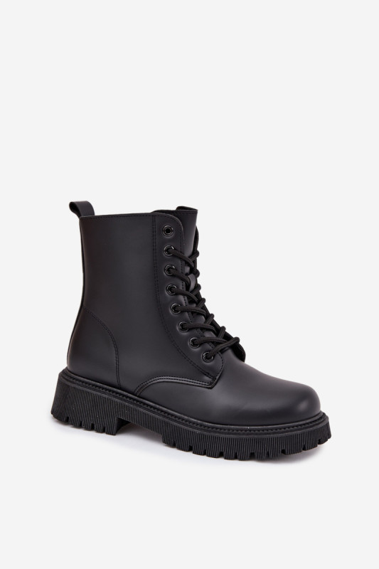 Schwarze gefütterte Ankle-Boots mit Reißverschluss