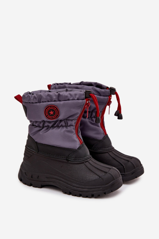 Graue Snowboots mit Reißverschluss
