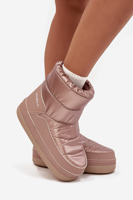 Rosa Schneestiefel aus Kunstleder und Synthetik
