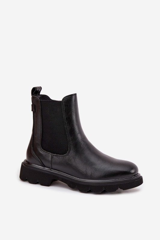 Schwarze gefütterte Stiefelette mit Reißverschluss aus Kunstleder