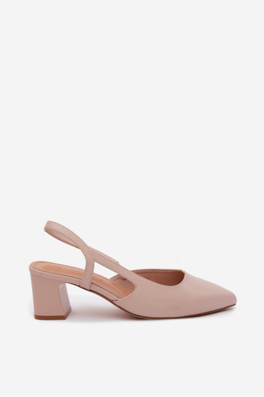 Sandale mit Absatz aus Kunstleder in Rosa