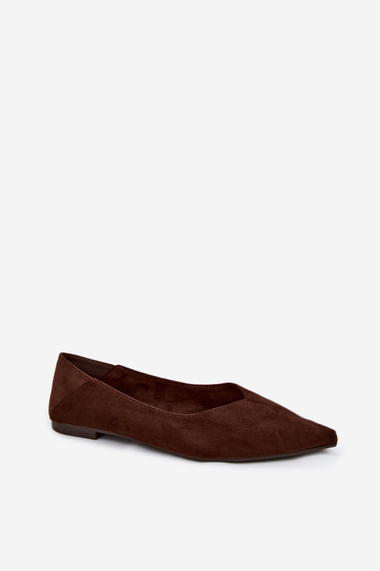 Ballerinas mit spitzer Kappe aus Wildlederimitat braun