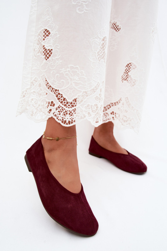 Ballerinas aus Velourslederimitat in Lila