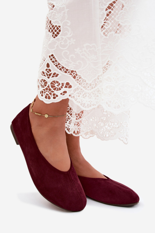 Ballerinas aus Velourslederimitat in Lila