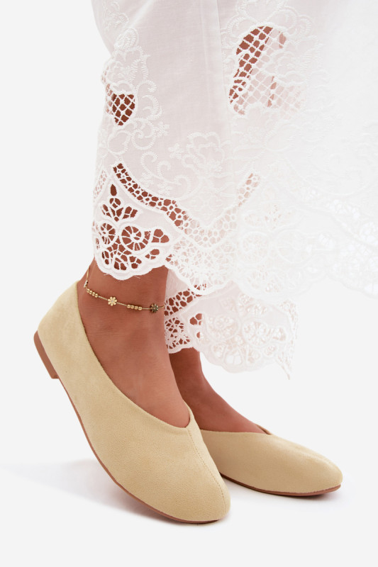 Gelbe Ballerinas aus Wildlederimitat