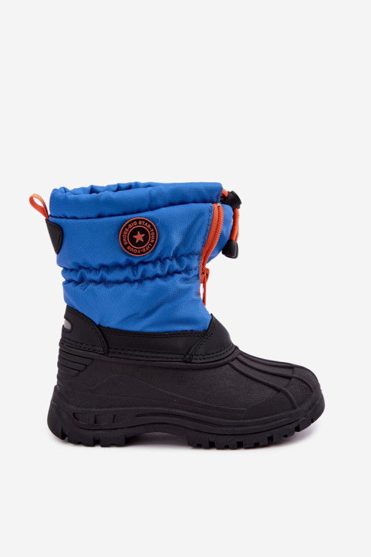 Blaue Schneestiefel mit Reißverschluss