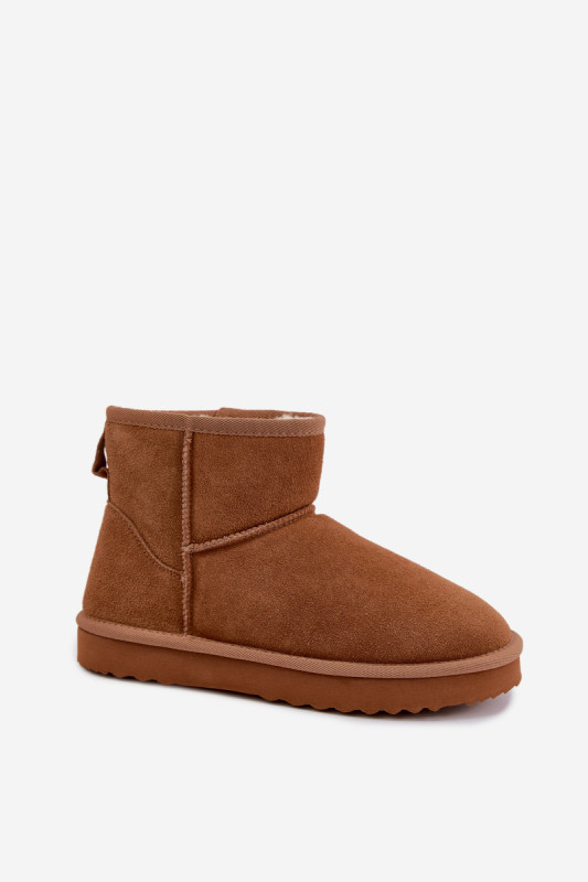 Gefütterte Schneestiefel aus Wildleder, braun