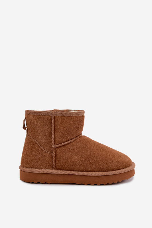 Gefütterte Schneestiefel aus Wildleder, braun