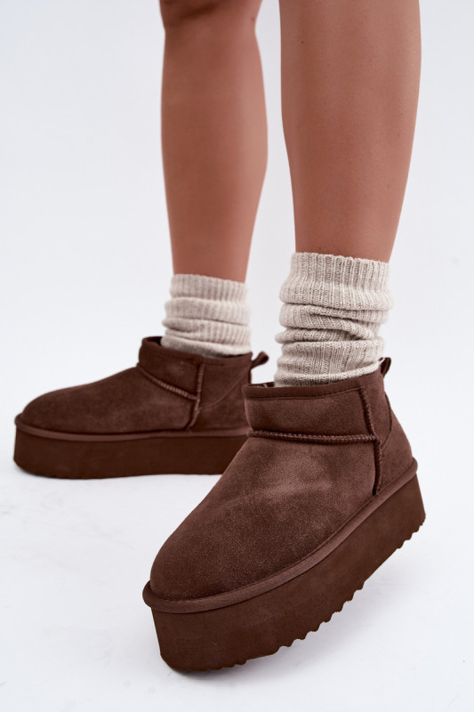 Snowboots aus echtem Wildleder in Braun