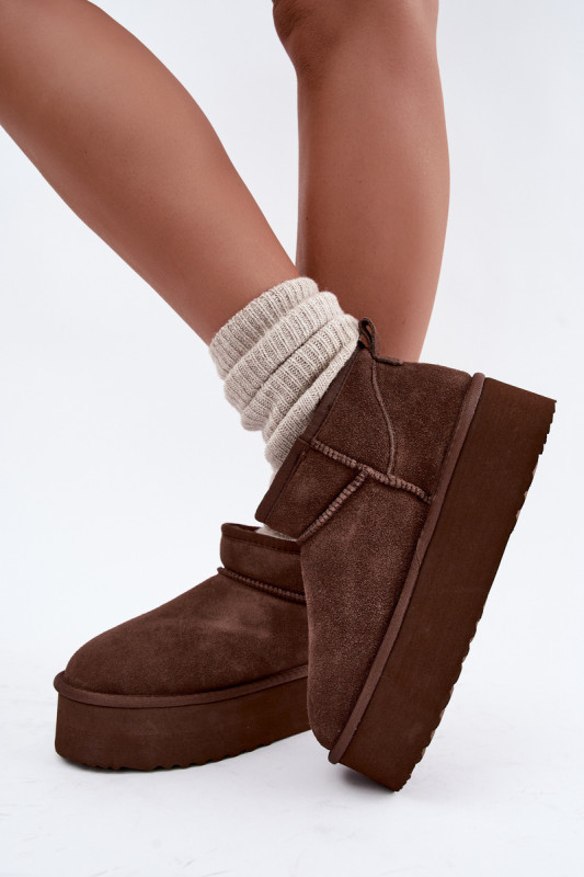 Snowboots aus echtem Wildleder in Braun