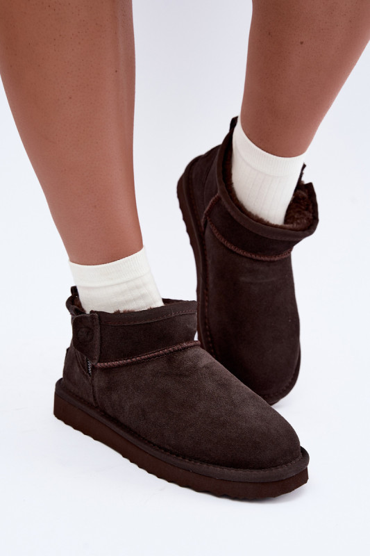 Wildleder-Snowboots mit Reißverschluss braun
