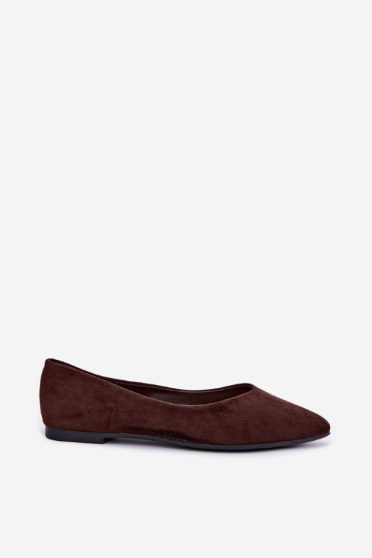 Flache Ballerinas aus Eco-Wildleder in Braun