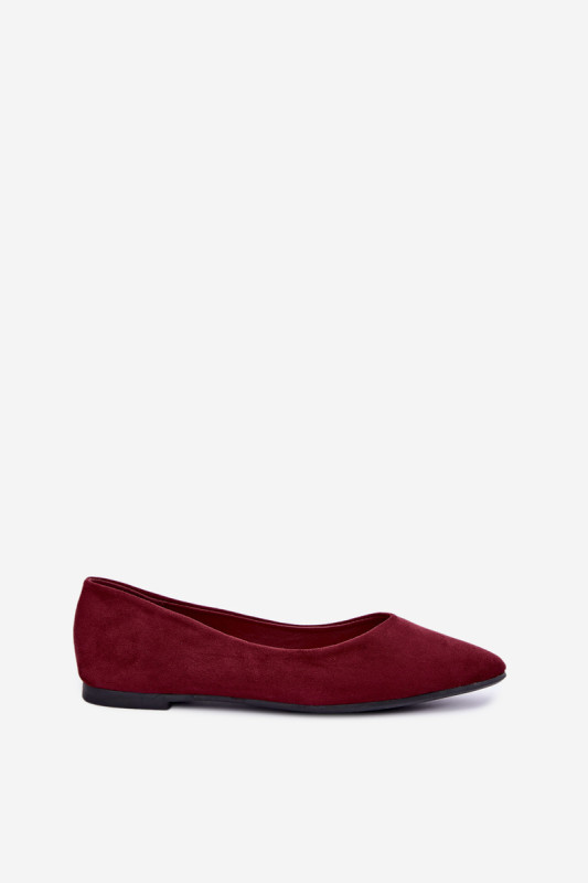 Flache Ballerinas aus Eco-Wildleder in Bordeaux