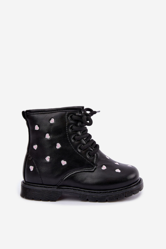 Gefütterte Mädchen-Stiefelette mit Herzchen