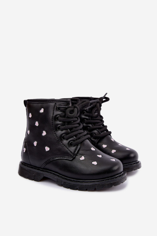 Gefütterte Mädchen-Stiefelette mit Herzchen