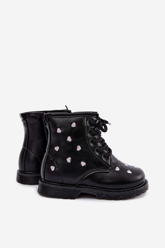 Gefütterte Mädchen-Stiefelette mit Herzchen