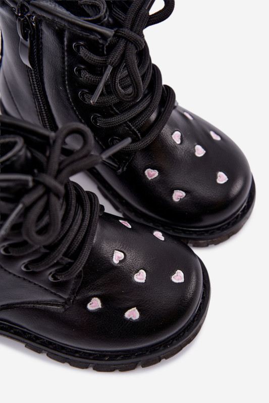 Gefütterte Mädchen-Stiefelette mit Herzchen