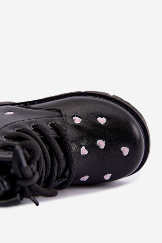 Gefütterte Mädchen-Stiefelette mit Herzchen