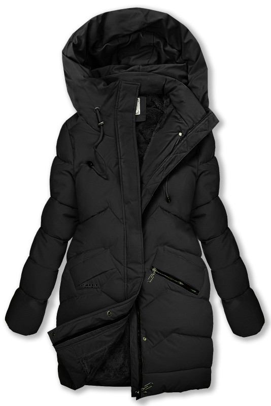 Mädchen Extra Warme Winterjacke Schwarz