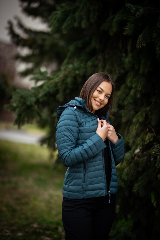 Steppjacke mit Kapuze Rot