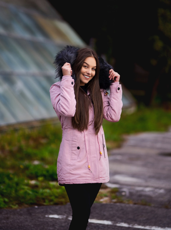 Kurzparka mit Futter-Plüsch dunkelblau