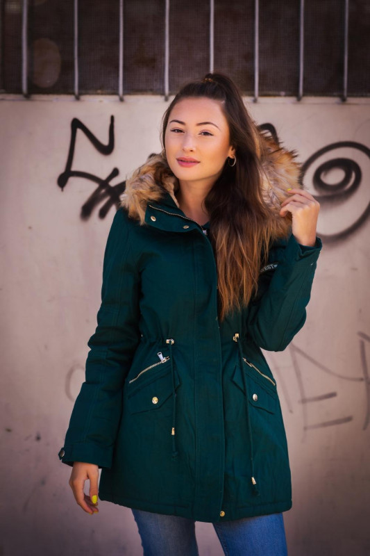 Parka in langer Form orange