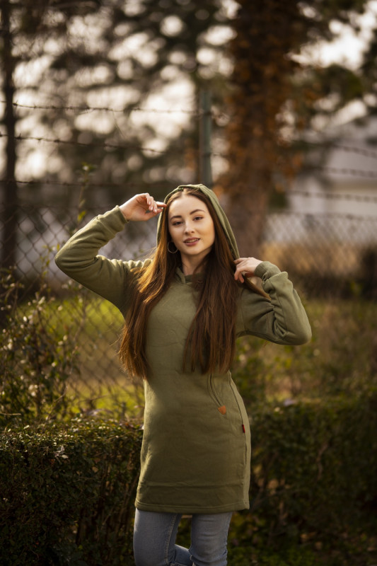 Verlängerte Sweatshirt /Sweatkleid grün