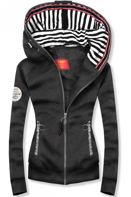Kurzjacke mit Kapuze anthrazit-meliert