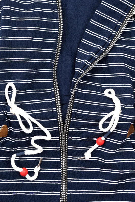 Gestreifte Sweatjacke dunkelblau