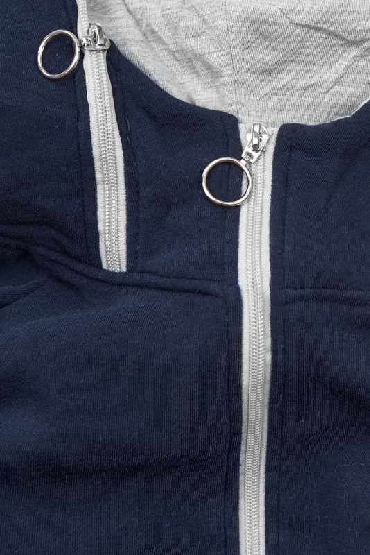 Long-Sweatjacke mit Kapuze blau