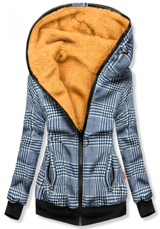 Wende-Sweatjacke mit Kapuze blau/gelb