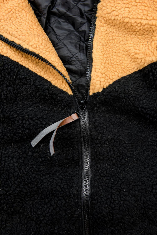 Jacke mit Kunstpelz gelb/schwarz