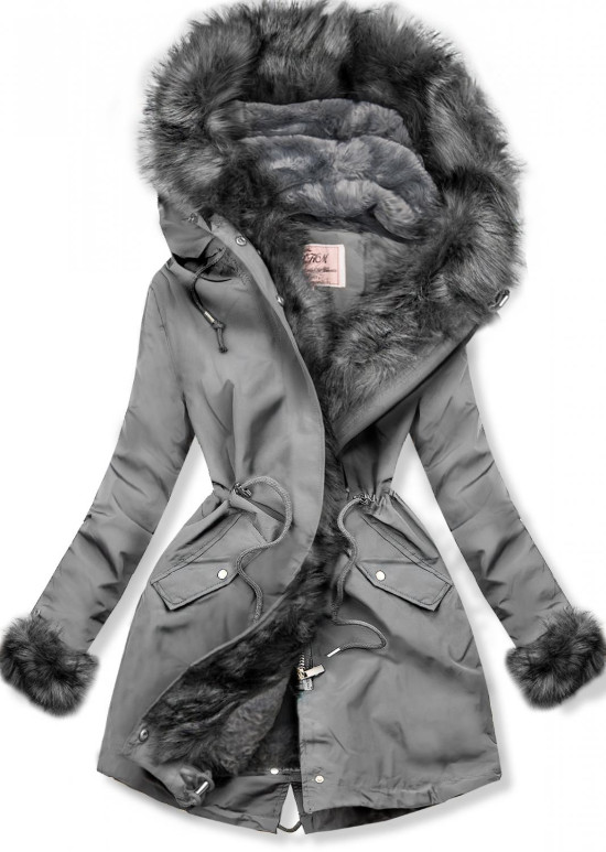 Wintermantel Parka grau