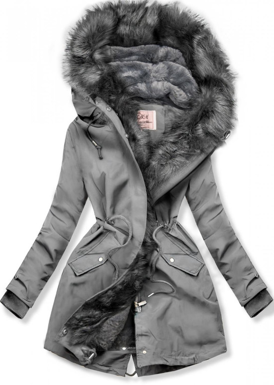 Wintermantel Parka grau