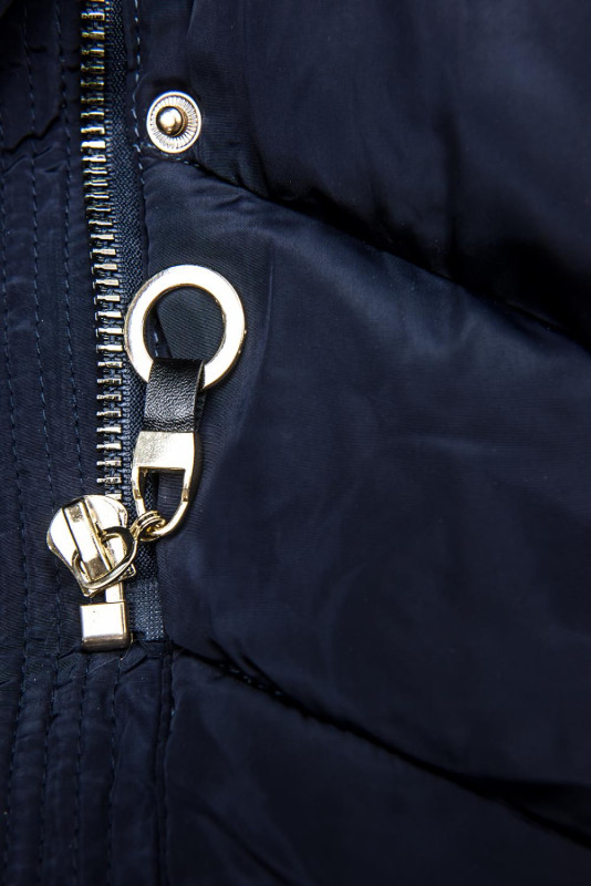 Steppjacke mit hohem Stehkragen blau