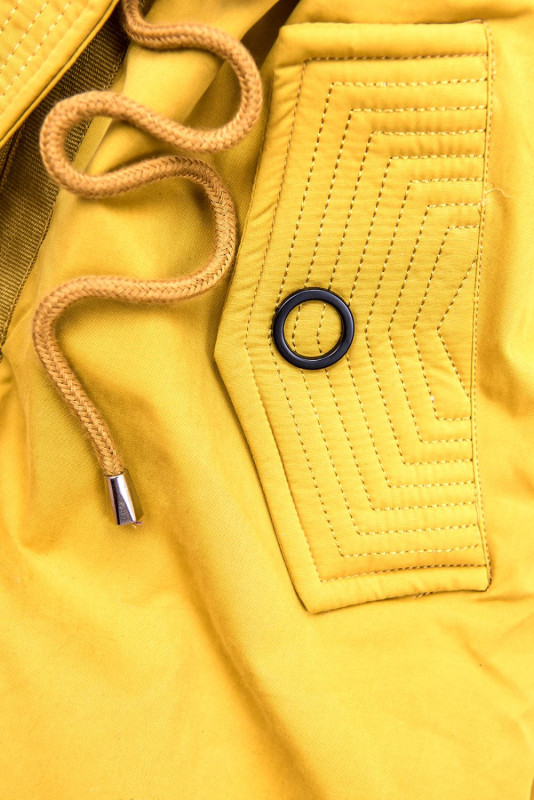 LHD Parka mit abknöpfbarem Kunstfell gelb