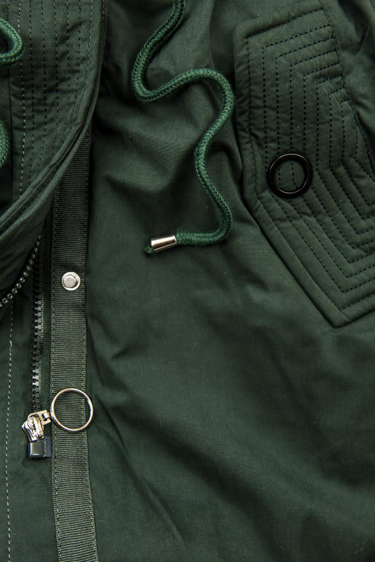 LHD Parka mit abknöpfbarem Kunstfell grün